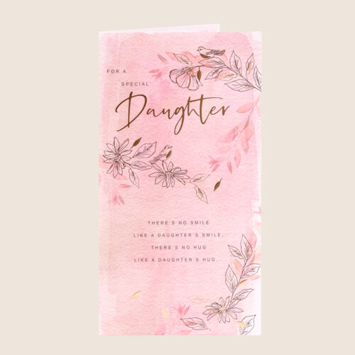 Everyday daughter pink watercolor gold leaves