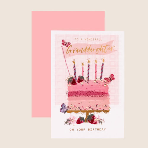 Everyday granddaughter pink birthday cake candles strawberries - Image 3