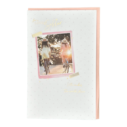 Everyday sister polaroid sisters cycling pink polka dot