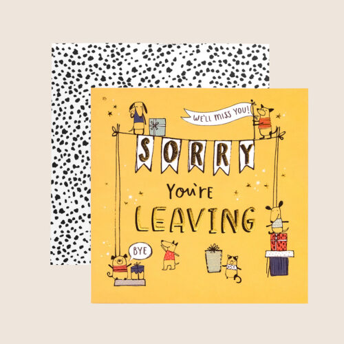 Everyday sorry your leaving yellow banner cartoon bye - Image 3