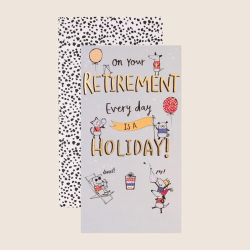 Everyday retirement cartoons banner pale blue - Image 3