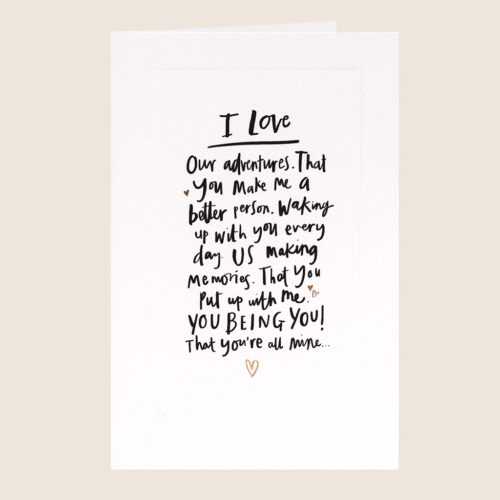 Valentines I love you poem black and white