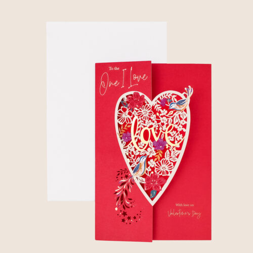 Valentines one I love heart cutout 3d love birds and flowers - Image 3