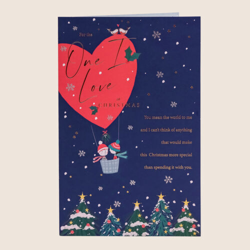 Christmas one I love heart hot air balloon love birds Christmas trees