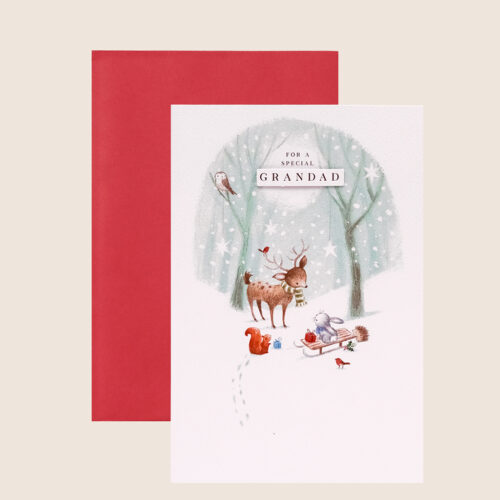 Christmas grandad snowy forest stars wholesome animals - Image 3